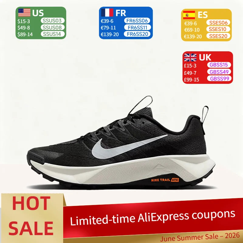Nike Wildhorse 10: elegantni, udobni, protizdrsni, dihalni in lahki nizki tekaški čevlji za moške v črni barvi FV2338-001