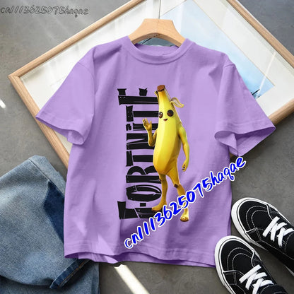 Fortnites Children T-shirts Game Cartoon Printed Figures Fortress Night Tees Game Short Sleeves Tops Summer Boys Girls Clothes