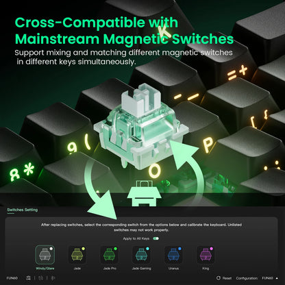 MONSGEEK FUN60 PRO&MAX HE Mechanical Keyboard Magnetic Switch 60% Wireless Gaming Keyboard Rapid Trigger 8K ARGB Custom Keyboard