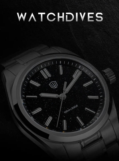 Watchdives New WD0003B ‌Aventurine Dial Watch VH31 Quartz Movement Sapphire Crystal Luminous 100m Waterproof 36mm Vintage Watch