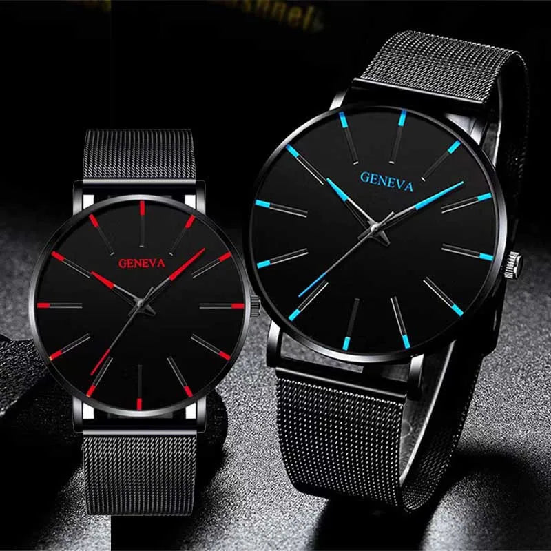Fashion Mens Watches Top Brand Luxury Quartz Watch Men Casual Slim Mesh Steel Waterproof Sport Watch Relogio Masculino