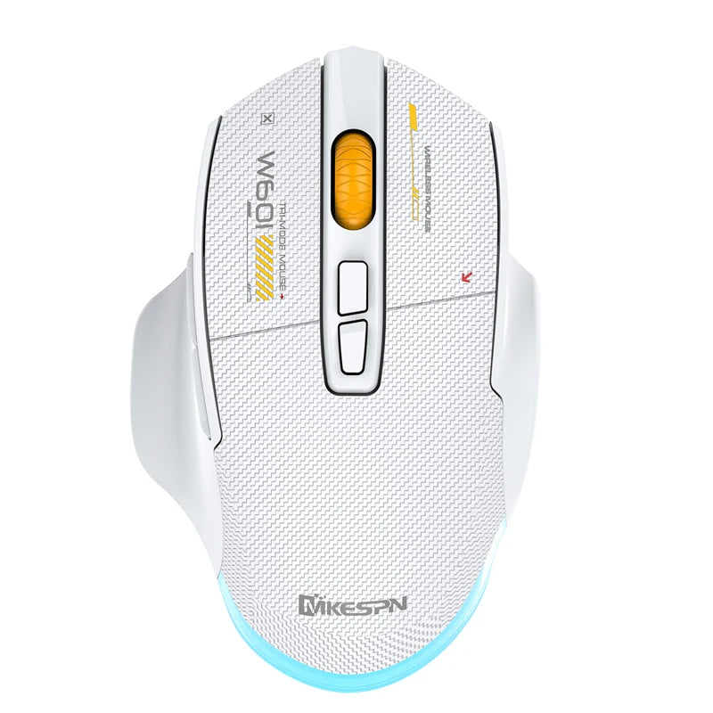 12800 DPI 2.4G Wireless Bluetooth Wired Tri-mode Mouse Mute Button Macro Programming Carbon Fiber Gaming Mouse 500mAh 7 Keys