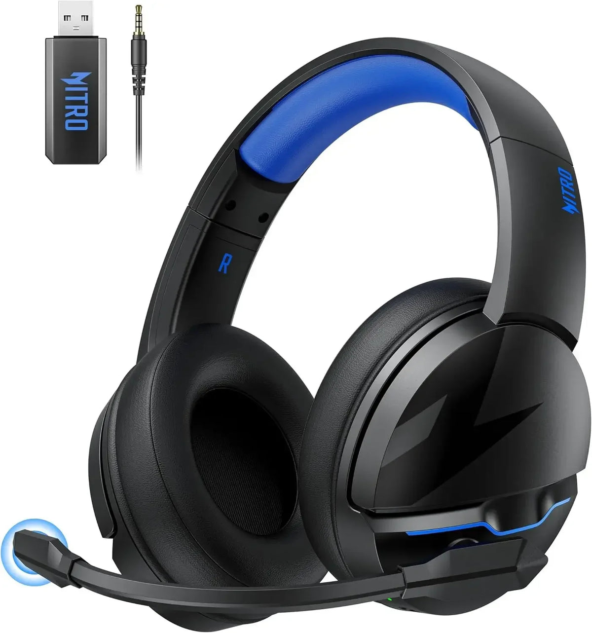 Casque de jeu sans fil Acer PS5 2,4 GHz pour PS5, PS4, PC, Switch, casque de jeu Bluetooth 5.3 avec micro à suppression du bruit