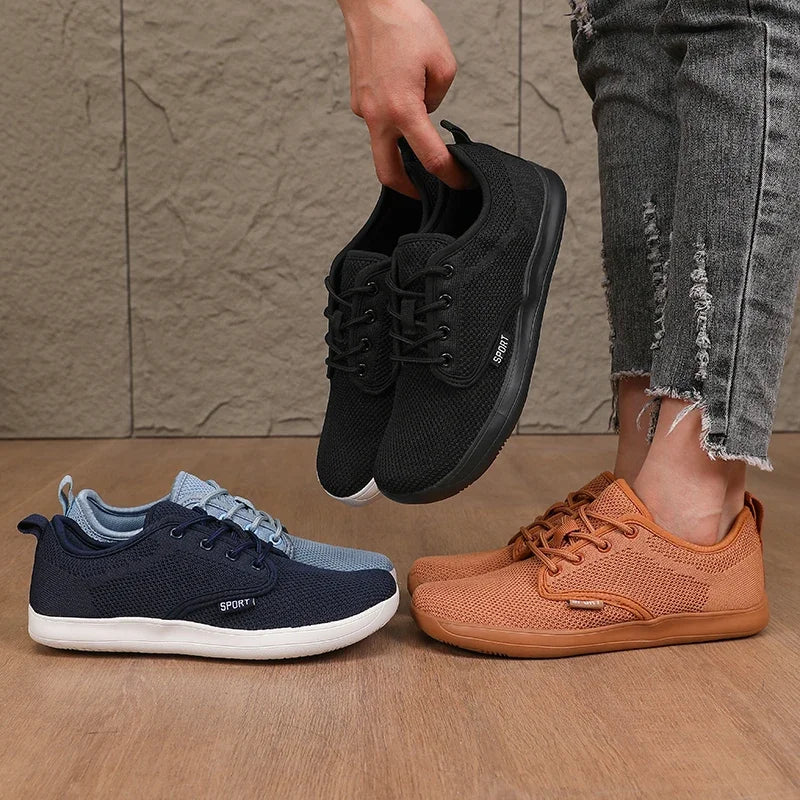 Pantofi fără toc pentru femei, din plasă moale, potriviți pentru călătorii, cu talpă lată, ușori, cu susținere, pantofi sport pentru fitness și timp liber pentru bărbați
