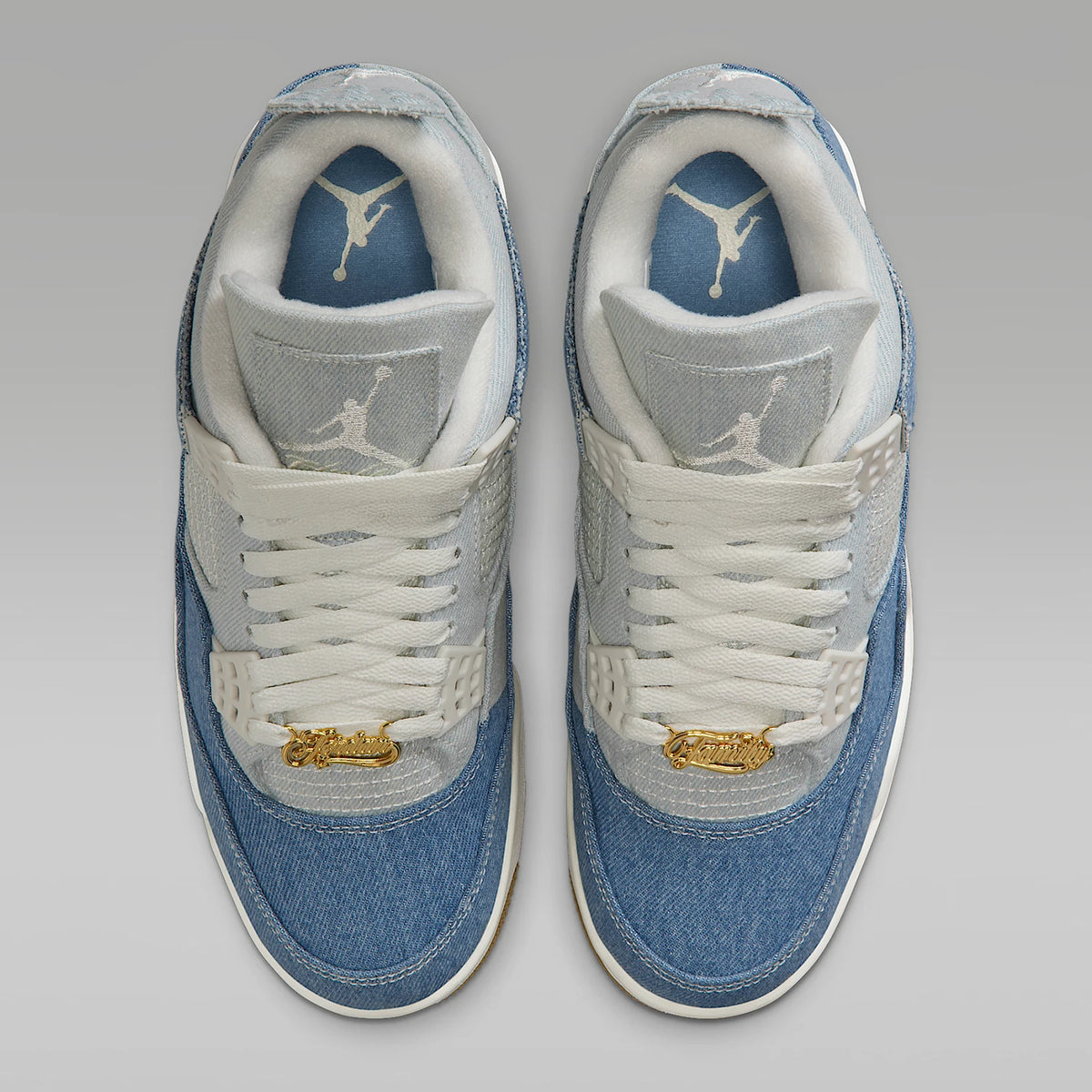 Nike Original JORDAN Damen-Basketballschuhe aus Denim mit Luftpolster-Stoßdämpfung, mittelhoher Schaft, IB6716-100