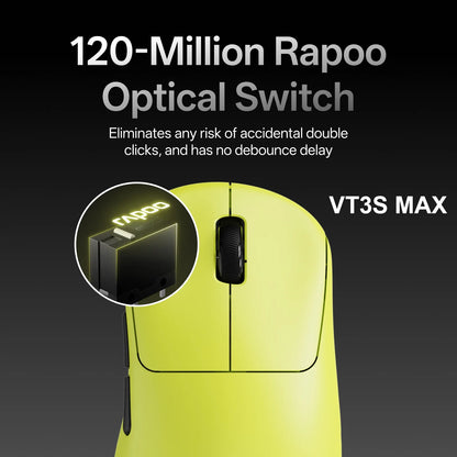 Rapoo VT3S /VT3S MAX GEN-2 kabellose Gaming-Maus, echte 8K-Wireless-Polling-Rate, 49g ultraleicht, bis zu 750Hr Akkulaufzeit