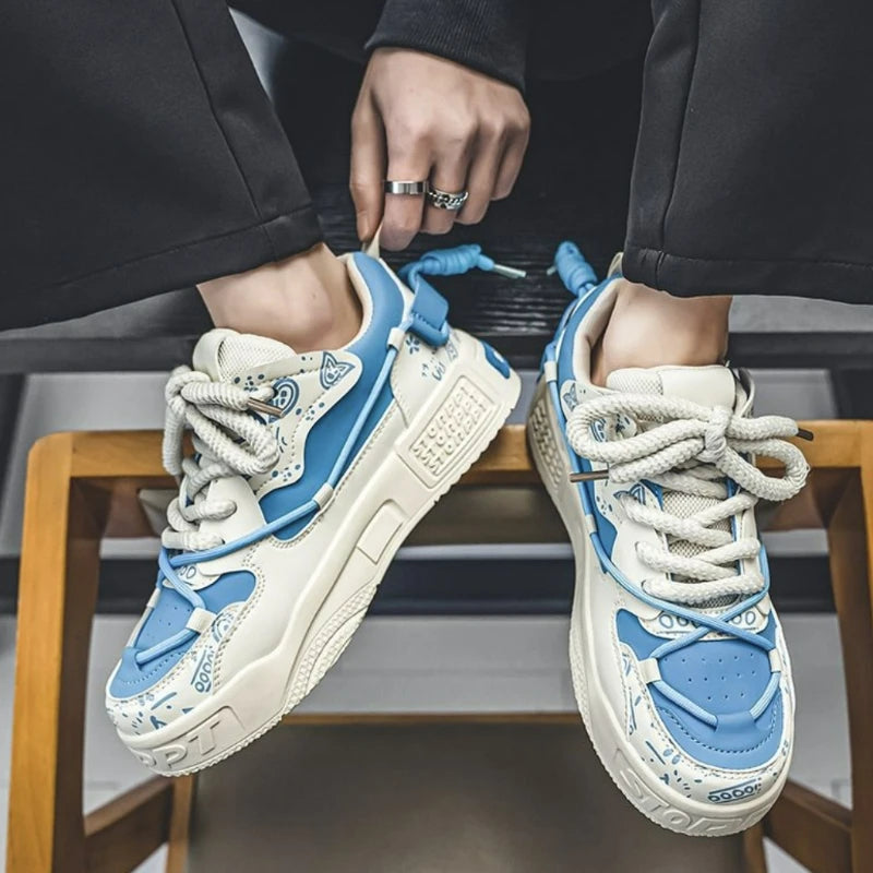 Modni skate čevlji, moški superge, moški dihalni tekaški čevlji, zunanji mrežasti čevlji za prosti čas, moški čevlji z vezalkami, vulkanizirani čevlji, Zapatillas