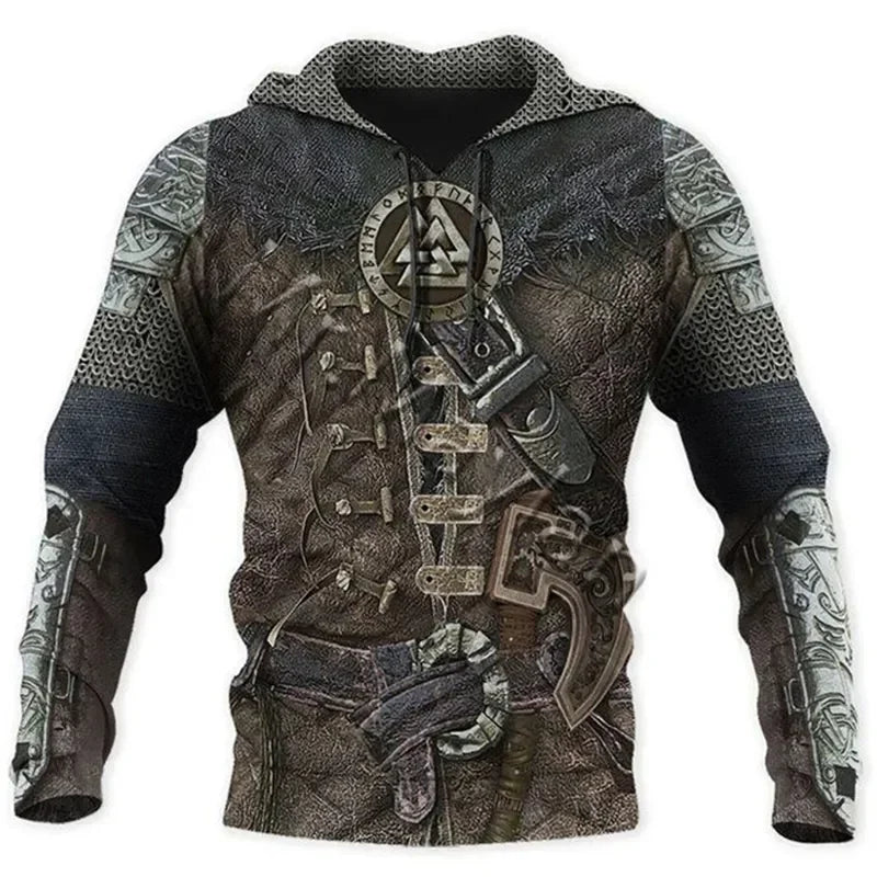 2023 New Autumn Men's Hoodie Wolf Print 3D Sweatshirts Urban Trendy All-Match Oversized Tops Poleron Hooded Clothes Men's Clothing