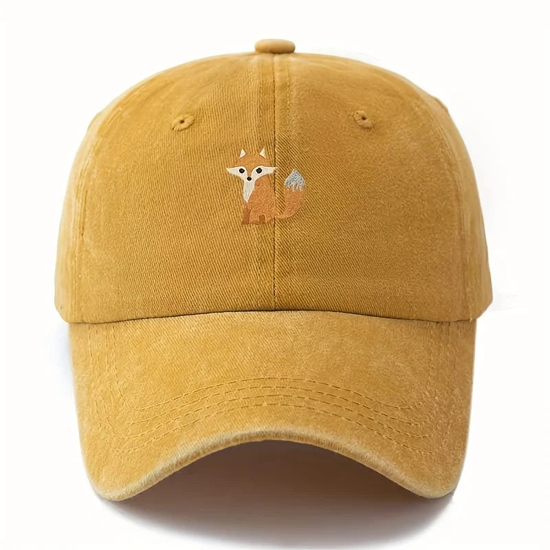 Cappellino da baseball con stampa a motivo di volpe carina, ideale per la moda casual quotidiana, versatile per gli spostamenti in città, adatto a uomo e donna