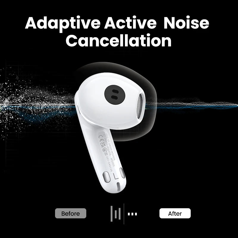 UGREEN ANC Semi-Open TWS Bluetooth 5.3 Earbuds – Adaptive Noise Cancelling LDAC Hi-Res Audio Wireless Earphones with Charging Case
