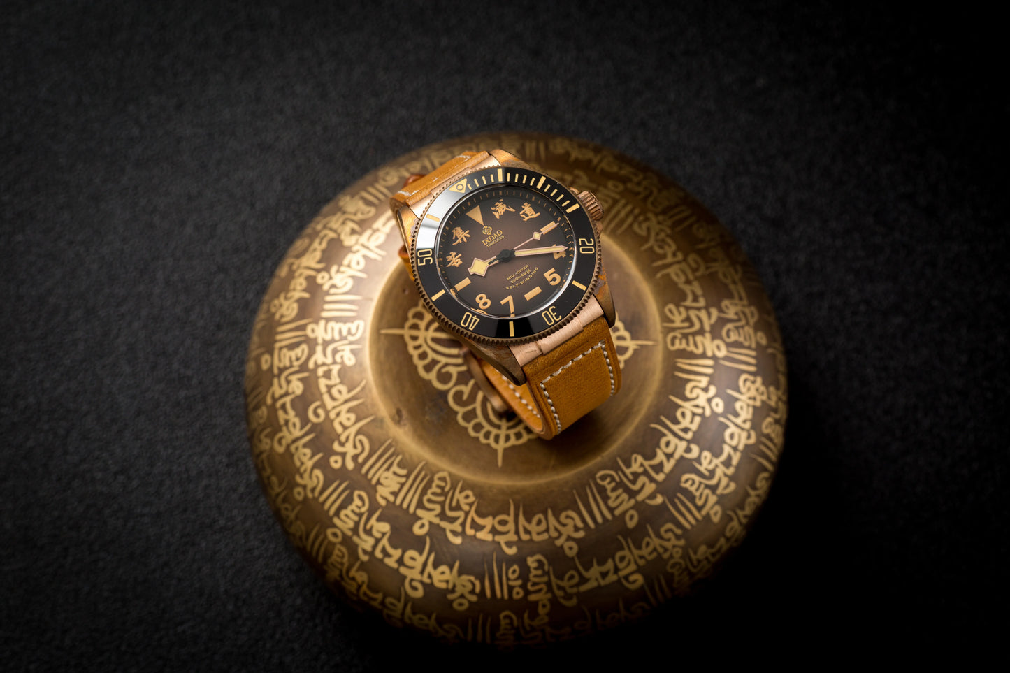 IPOSE IX&DAO 2025 New Bronze Men's Automatic Mechanical Watch PT5000 Sapphire Retro Leather Waterproof 20Bar Reloj Hombre