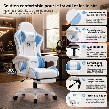 AOLIVIYA Gaming Reclining Office Chair Home Computer Rotating Lifting Backrest Internet Cafe E Sports Game Seat With Footrest