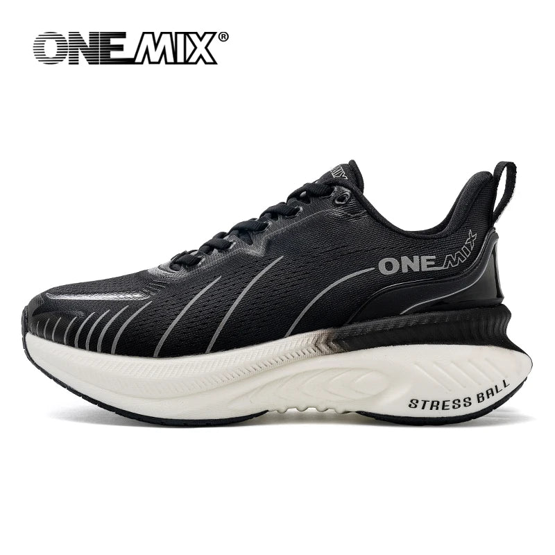 ONEMIX Bele tekaške copate za moške z zračno blazino, športni copati za zunanjo uporabo, moški športni copati, poletni copati za tek, ženska obutev