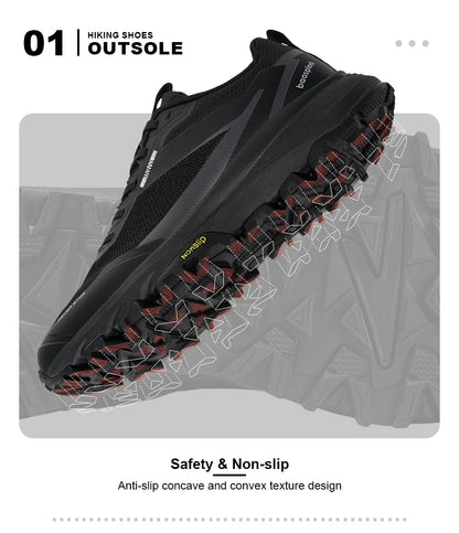 Baasploa Men Hiking Sneakers Outdoor Fashion Lightweight Breathable Shoes Male Casual Anti-Skid Wear-Resistant Climbing Shoes
