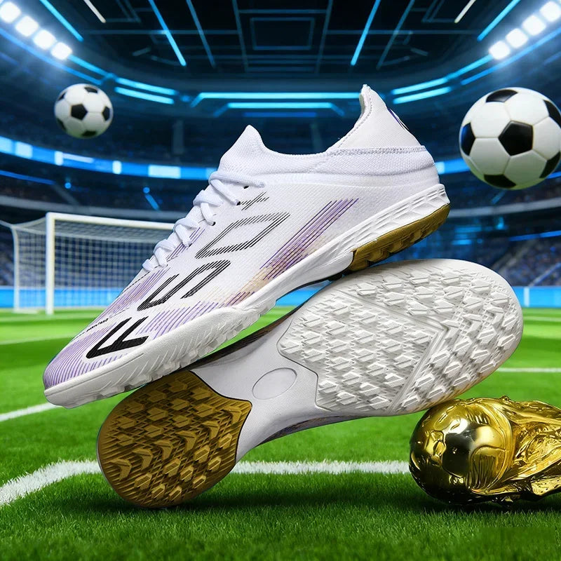 Nouvelles chaussures de football pour hommes, chaussures de match, crampons pour terrain en gazon, baskets de haute qualité, chaussures de futsal pour intérieur, chaussures montantes antidérapantes pour extérieur, meilleu