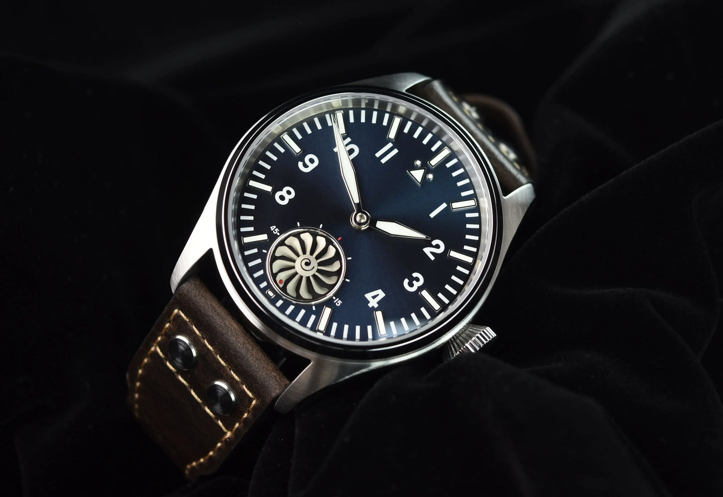 Hruodland 2025 new pilot ST3620 men's manual mechanical watch 43MM sapphire waterproof 10Bar BGW-9 retro reloj hombre