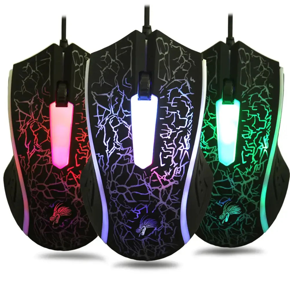 Mouse da gaming cablato USB 2400 DPI con retroilluminazione LED, mouse professionale per gamer, ergonomico, per PC, laptop e MacBook