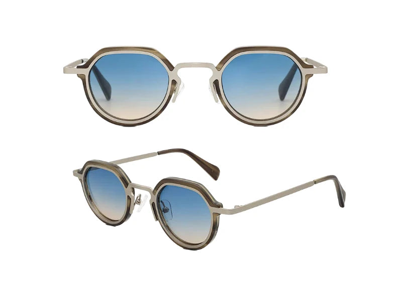 ChicOptix Fashionable Retro Acetate and Metal Sunglasses Unisex Luxury Brand Designer Style UV400 UV Protection Outdoor Casual