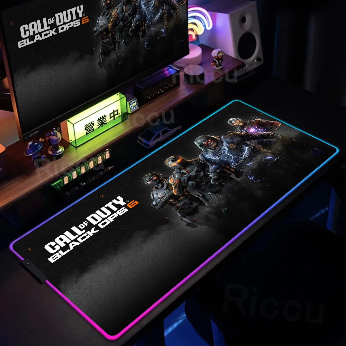 Gaming Call of Duty RGB Mouse Pad Office Large Size PC LED Glowing Keyboard Natural Rubber Anti-Slip Mice Mats Lock Edge Thicken