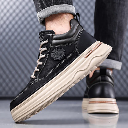 Pantofi Oxford casual pentru bărbați, din piele, cu talpă groasă, la modă, pentru exterior, fără toc, de calitate superioară, pantofi Oxford realizați manual, pentru plimbare