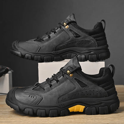 HIKEUP Comode scarpe da trekking da uomo, scarpe da uomo impermeabili con suola in gomma, scarpe da escursionismo resistenti all’usura e antiscivolo