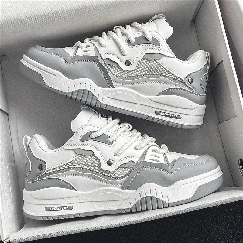 New Mesh Men's Casual Sneakers Comfortable Male Running Shoes for Men Lace-up Platform Skateboard Shoes Student Sports Sneakers