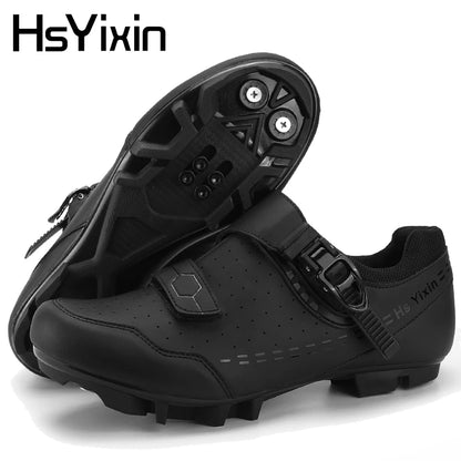 Pantofi de mountain bike pentru bărbați, pantofi de ciclism cu cataramă rapidă, compatibili cu pedalele cu sistem SPD, pentru interior și exterior, pantofi MTB pentru femei