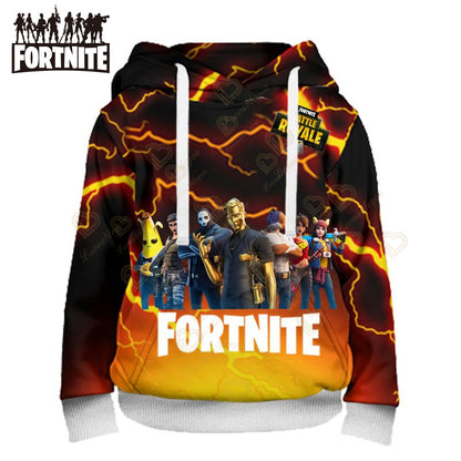 Fortnite Hoodies Pullover Sweatshirt Victory Royale 3D Hoodies Streetwear Hooded Clothes Tops for Kids Birthday Gifts