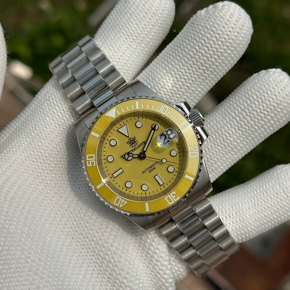 Steeldive New Watch SD1953C Water Ghost Diver Watch Men 300M Waterproof Sapphire Glass Ceramic Bezel NH35 Automatic Men Dive Wat