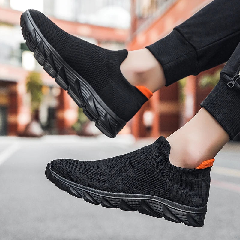 Breathable Men's Casual Shoes Lightweight Vulcanized Outdoor Platform Loafers Soft Mesh Flats Non-slip Sneakers