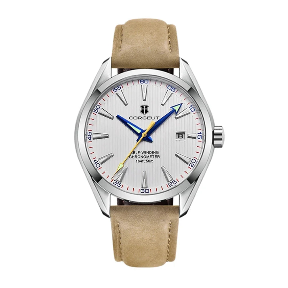 Corgeut 41mm Luxury NH35 Movt Man Sport Clock Automatic Relogio Masculino Mechanical Wristwatch Sapphire Steel Band Men's Watch