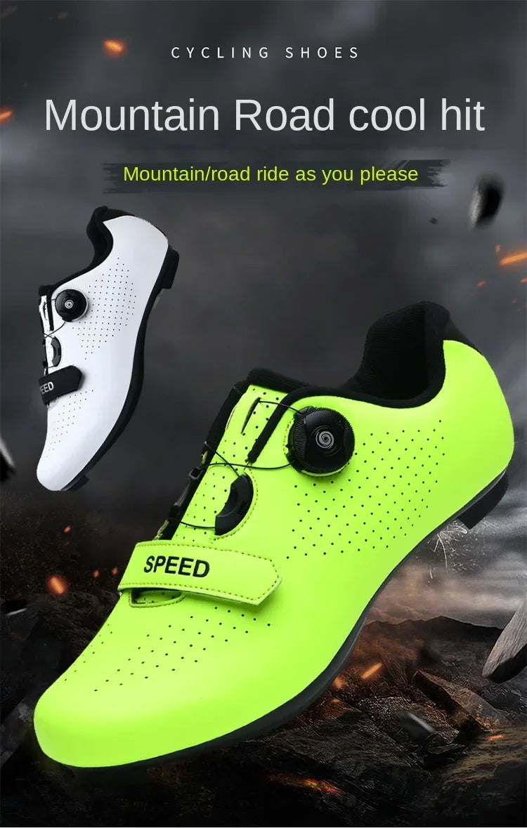 Professional New Sneakers Men Ultralight Double Buckle Cycling Shoes MTB Luminous Road Bike Shoes