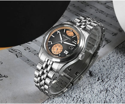 San Martin 39mm Miyota 9132 Power Reserve Display Men's Luxury Sport Watch Automatic Mechanical Waterproof Original Design SN0144