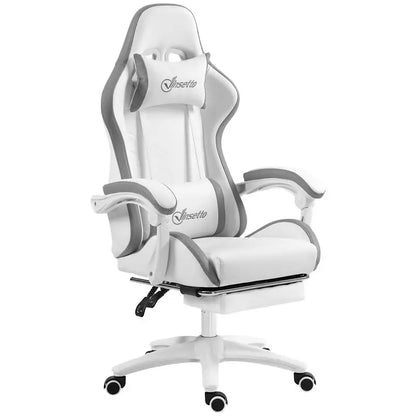 Ergonomic Gaming Chair with Footrest, Adjustable Headrest & Lumbar Support, 135° Reclining Gaming Chair, Height Adjustable Home Office Computer Chair 120KG