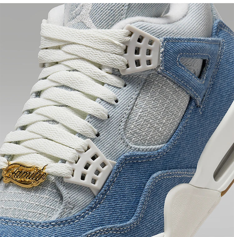 Nike Original JORDAN Damen-Basketballschuhe aus Denim mit Luftpolster-Stoßdämpfung, mittelhoher Schaft, IB6716-100