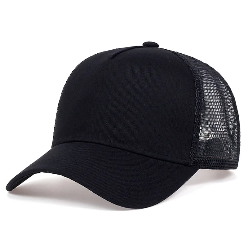Boné de base simples para homem e mulher, cor lisa, com pala leve, rede respirável e proteção solar para o verão ao ar livre