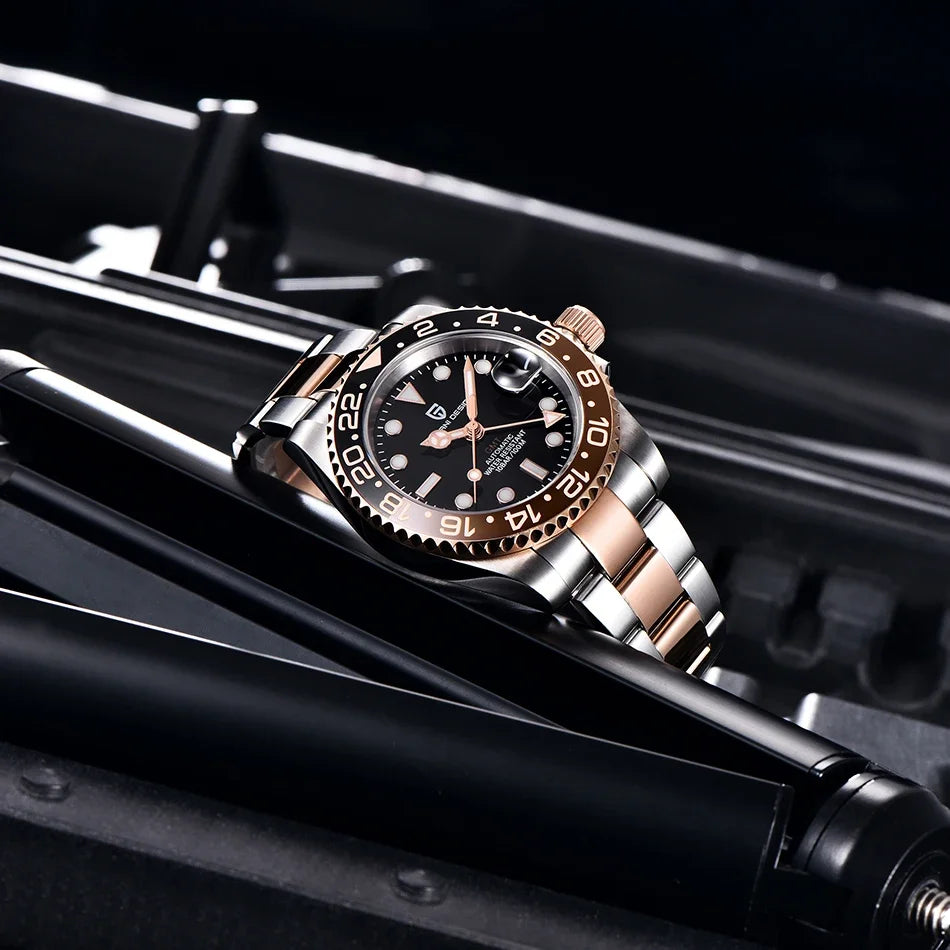 PAGANI DESIGN V3 New 40MM NH34 Original Design GMT Men Mechanical Watch AR Ceramic Bezel Sapphire Automatic Sports Watch for Men