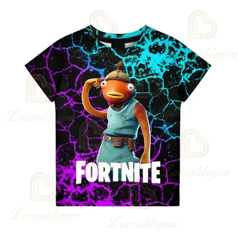 Fortnite Boys T-shirt Kids Tops Summer Children Clothes 3D Funny Battle Royale Game Graphics T-Shirt Toddler Girls Top Tee