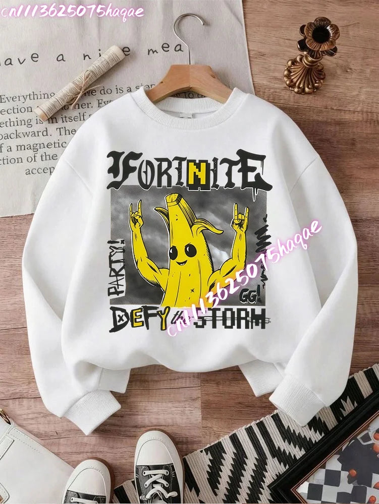 New Fortnite Kids Sweatshirts Cartoon Game Character Printed Hoodie Autumn Casual Children’s Tops Winter Baby Boys Clothing