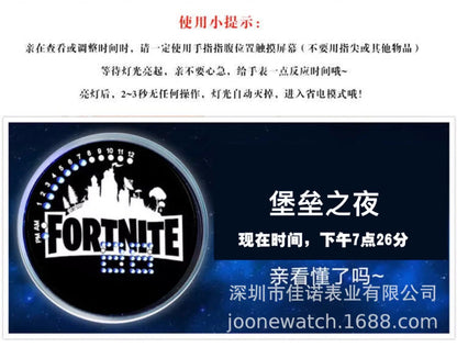 Fortnite Watch Cute Fashion Cartoon Personalized Kawaii Touch Night Light LED Student Electronic Watch Gift for Friends