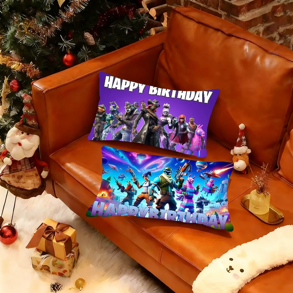 Capa de almofada Game F-FORTNITE COOL BRITHDAY retangular estampada para cama, sofá, quarto e decoração de casa