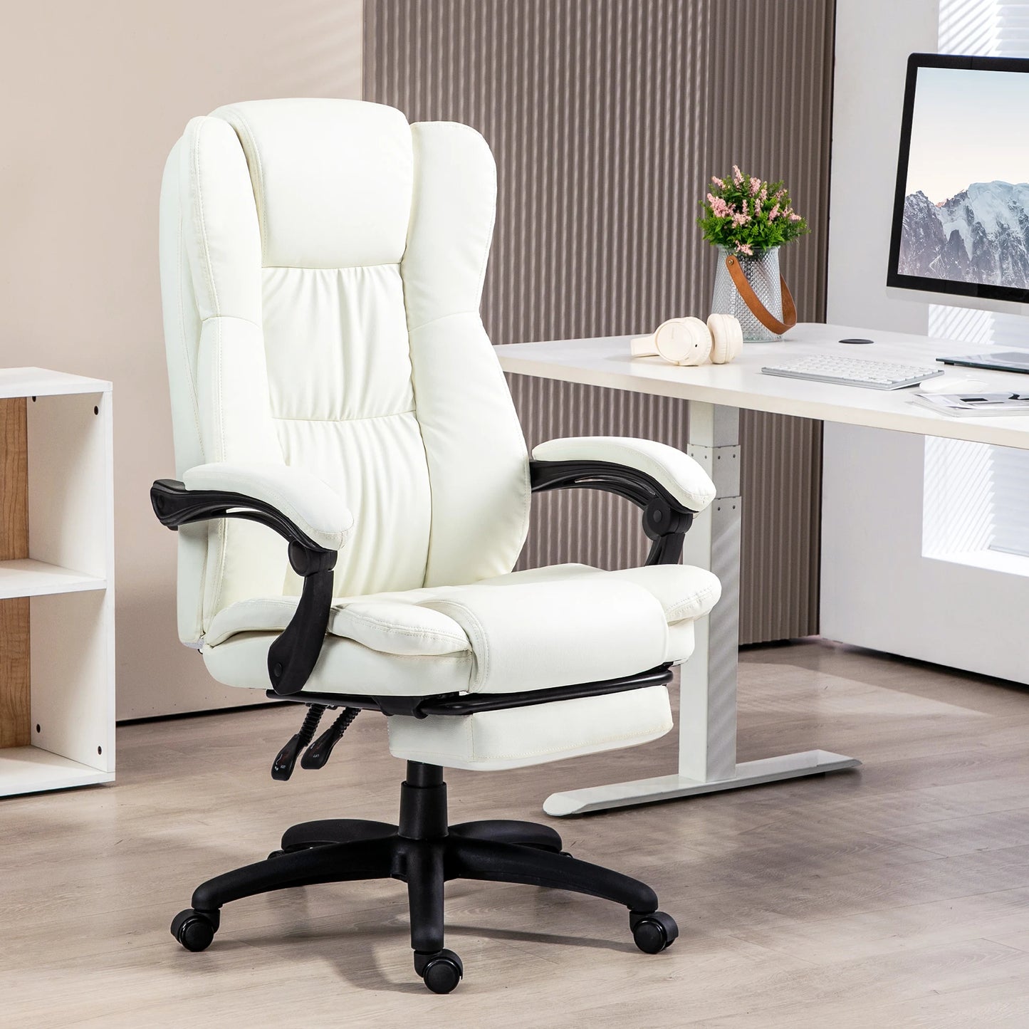 Vinsetto Swivel Office Chair with Adjustable Height Massage and Remote Control