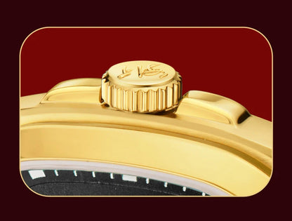 Shanghai Square Vintage Mechanical Watch 24K Gold Automatic Men's Watches 38mm Case 316L Stainless Steel Luxury Wristwatch SH030