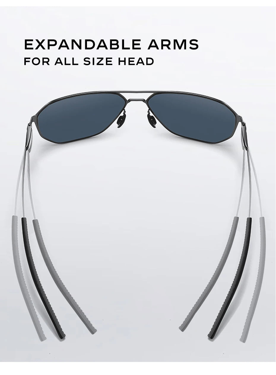 CAPONI Nylon Sunglasses For Men Super Elastic Bio-Steel Polarized Driving Sun Glasses UV400 Protect Brand Design Shades CP23017