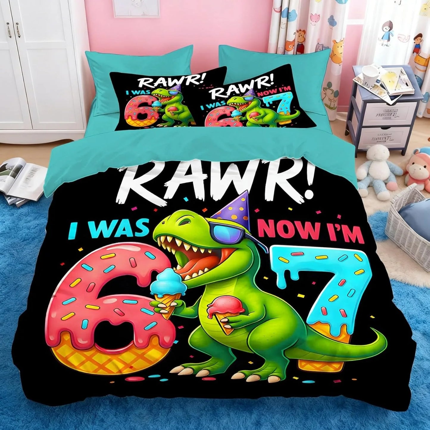 Cartoon Print Six Seven 67 Bedding Set 2/3pcs, Home Teen Adult Duvet Cover and Pillowcase, Gift for Boys and Girls