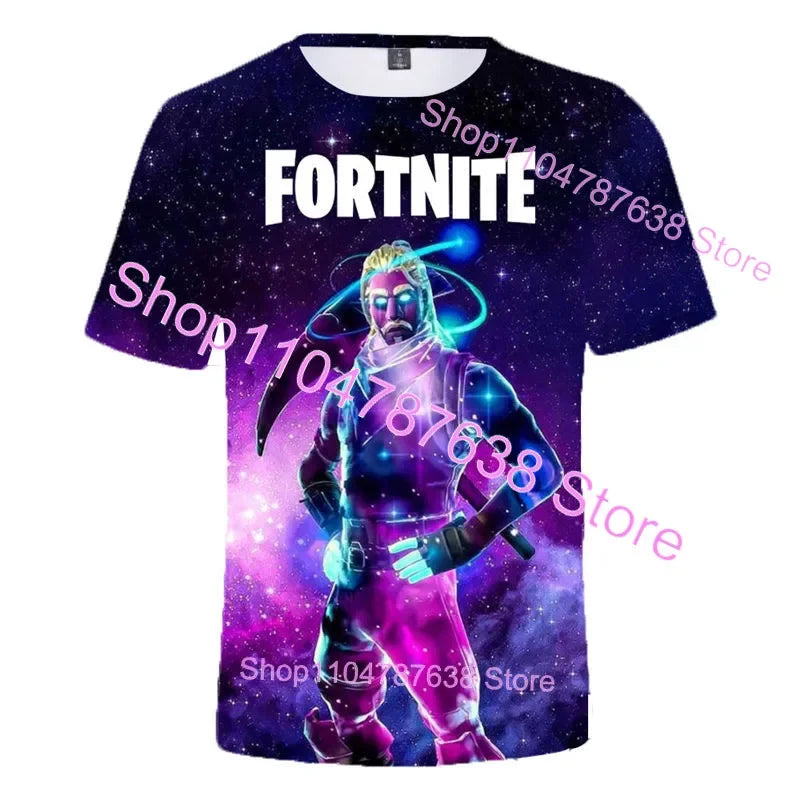 Summer T-shirt Raven Ultima Knight Fortnite T-Shirt, 3D Print Banana Peely Men’s Tee, Battle Royale Game Tops, Birthday Gifts