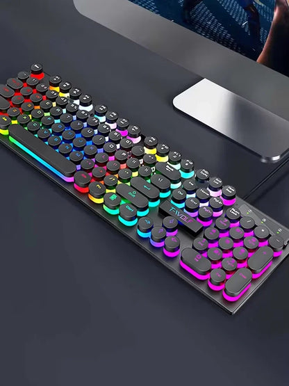 2026NEW RGB Gaming Mechanical Keyboard USB Wired 104 Keys Keyboard Backlit Black Red Blue Light for Computer Laptop Pro Keyboard