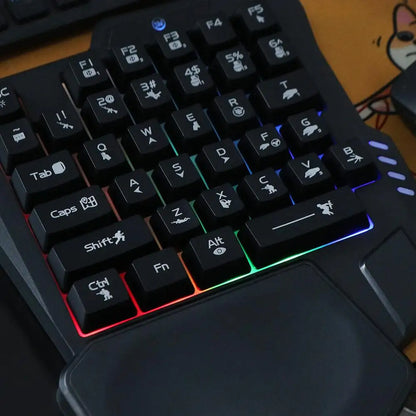 USB Single Hand Keyboard Luminous Ultra-slim One Handedly Keyboard 3 Color Backlight 35 Keys Gaming Mechanical Keyboard Laptop