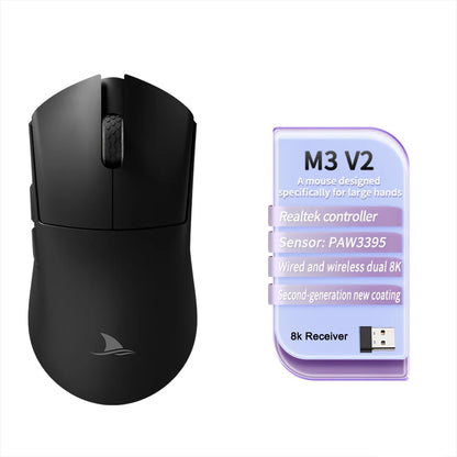 MOTOSPEED Darmoshark M3 V2 8K Gaming Mouse Bluetooth Wireless PAW3395 26,000 DPI Ultra-Light Gaming Mouse for PC, Laptop & Mac