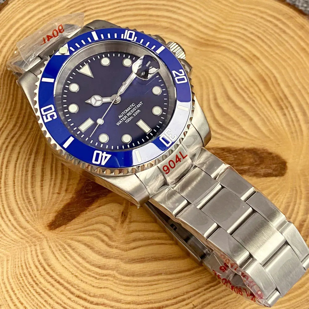 Orologio da uomo automatico 200m impermeabile Miyota8215, orologio subacqueo 40mm con movimento meccanico, luminoso, cinturino Jubilee e fibbia Glide Lock